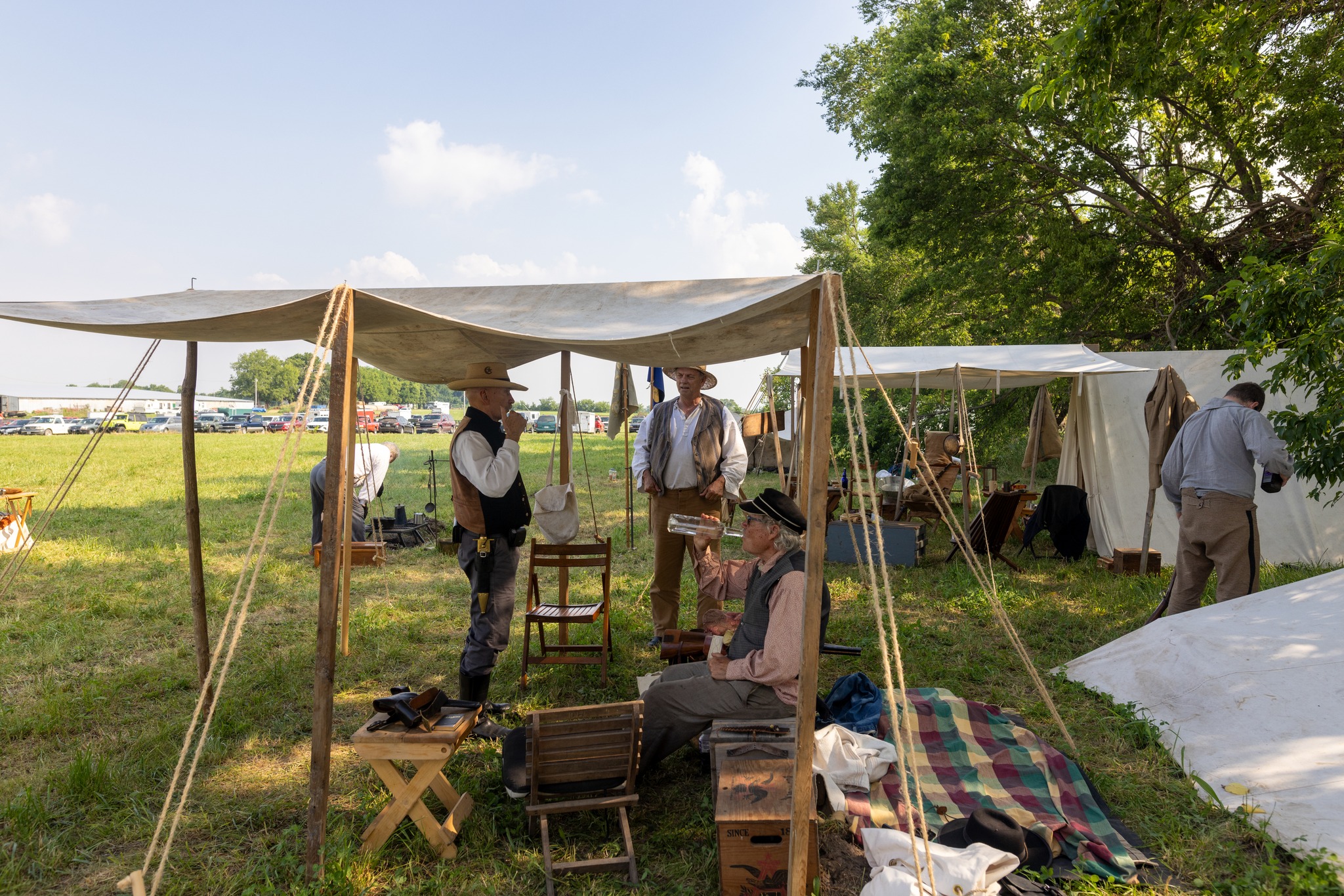 Reenactors at camp