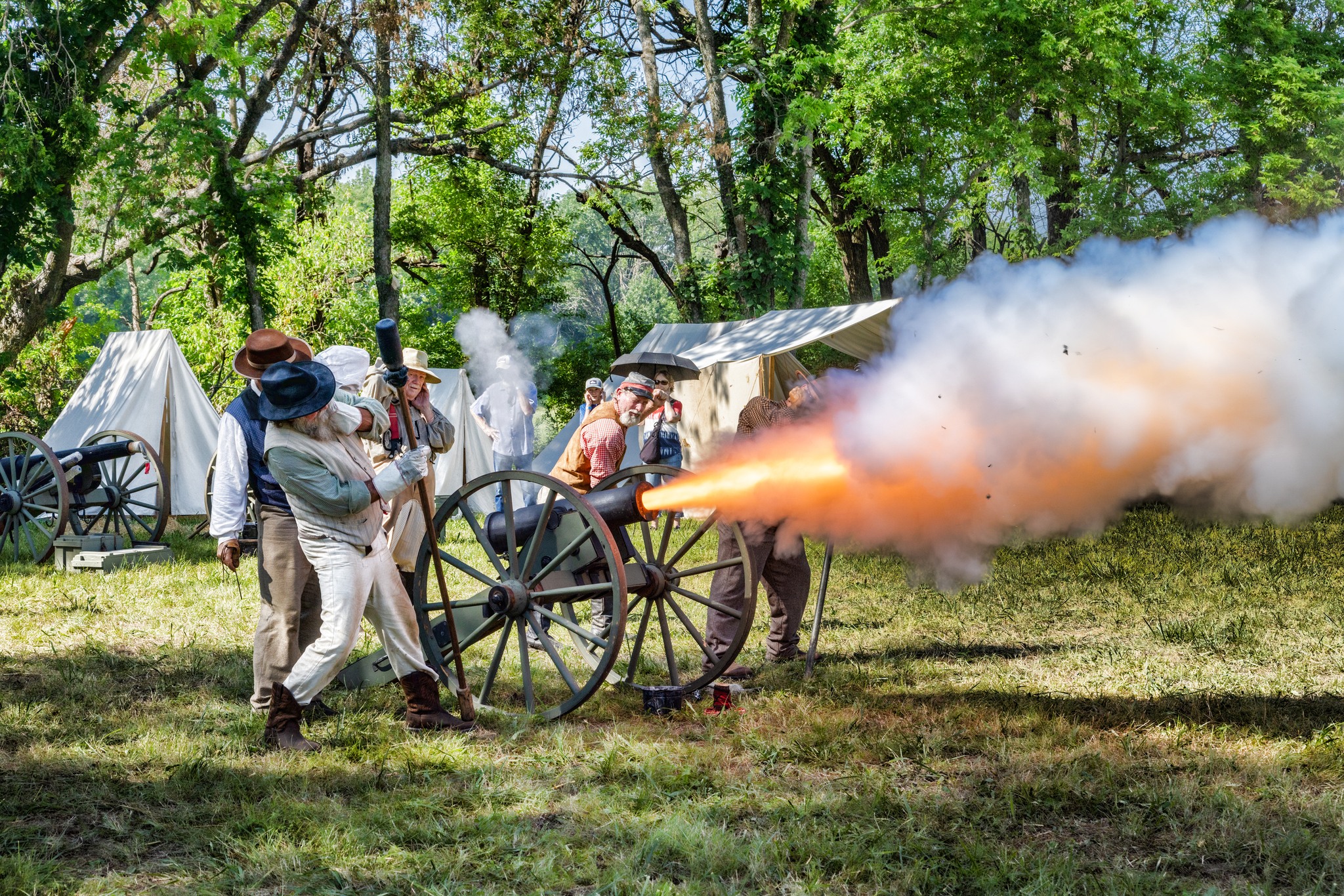 Cannon firing