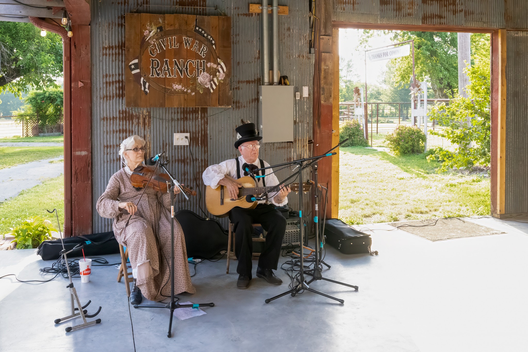 Period musicians at Civil War Ranch