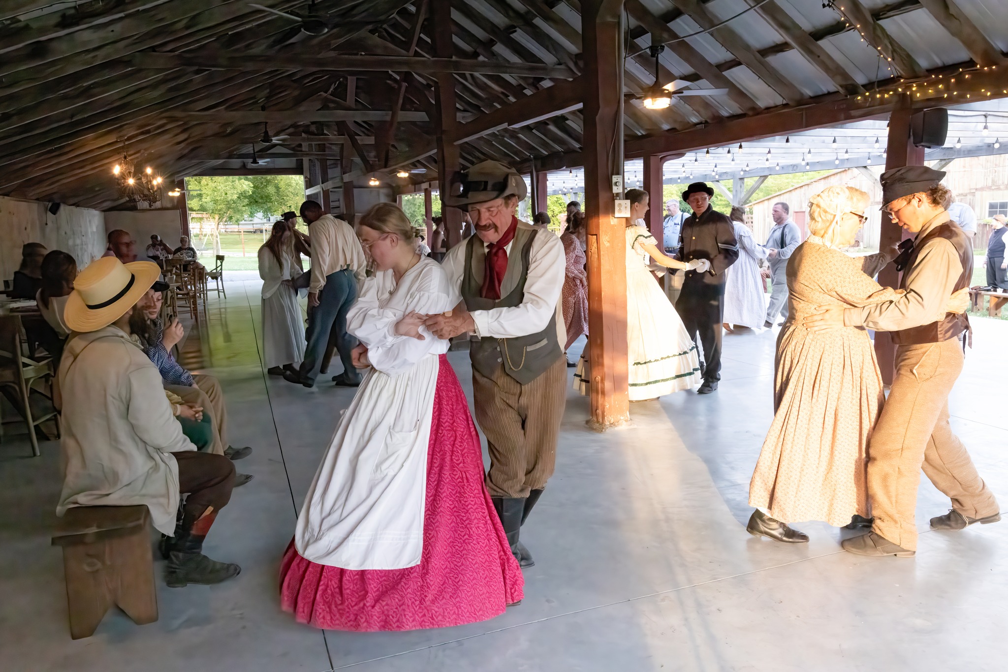Dancing in period dress