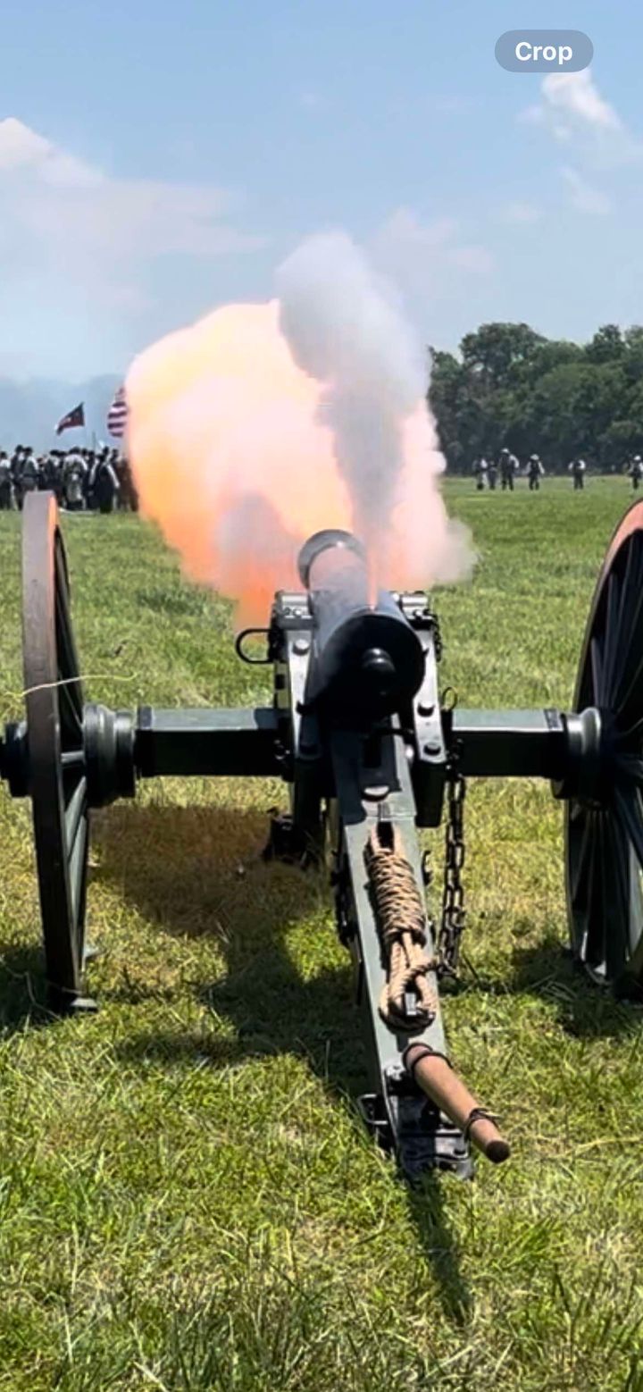 Cannon firing close-up