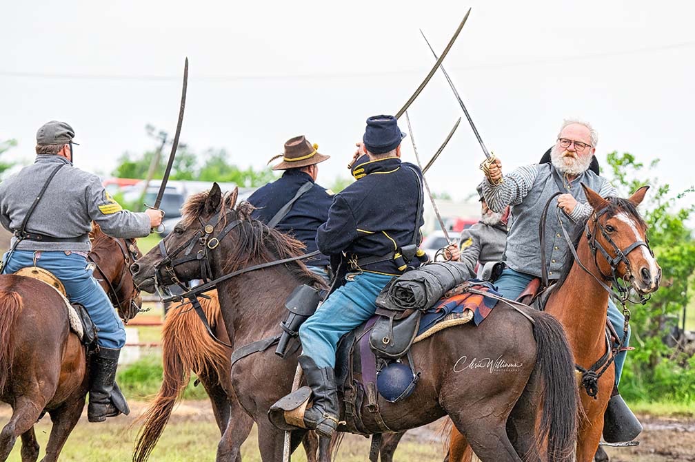 Cavalry engagement with sabers